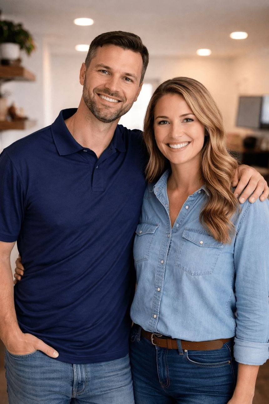 Happy Hillsborough County homeowners in their home after handyman service
